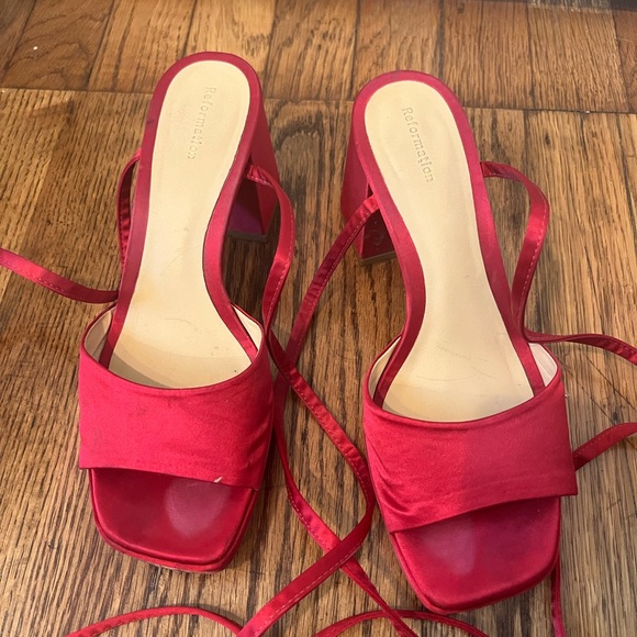 Reformation Magda Ankle Tie Heels - Picture 7 of 7